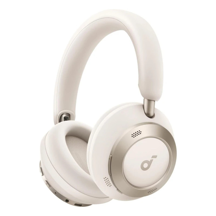 هدفون بیسیم انکر Soundcore Space One Pro رنگ سفید (Cream White) با طراحی دورگوشی و تاشو