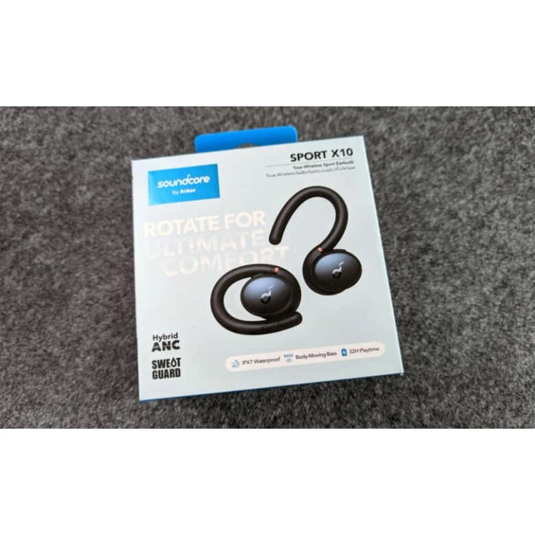 جعبه اورجینال Soundcore Sport X10 مدل A3961 همراه با کابل USB-C، سریهای اضافه