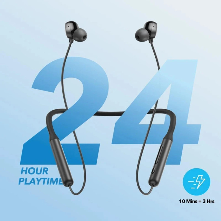 عکس از نمای دور که طول کابل گردنی Anker Life U2i_A3213 را نشان میدهد، به همراه اندازهگیری تقریبی طول کابل.