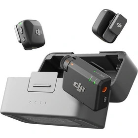 میکروفون یقهای بیسیم DJI Mic Mini دو کاربره - نمای روبرو محصول با طراحی مینیمال و وزن سبک