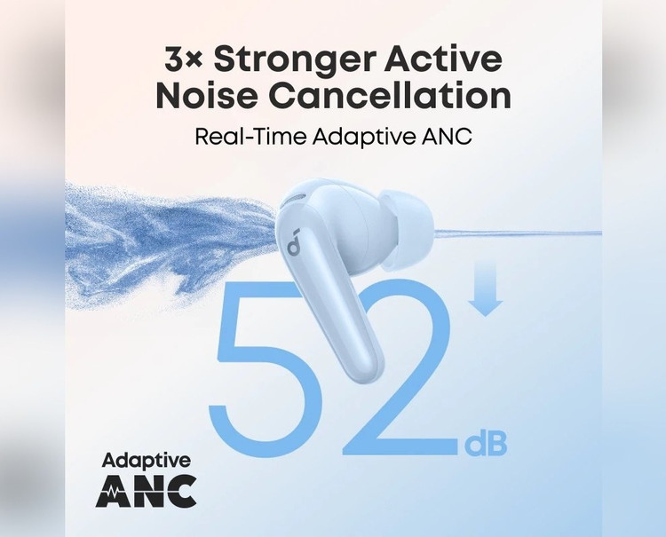 ایربادز Soundcore R60i NC با قابلیت نویز کنسلینگ فعال ANC، کاهش صدای محیط و تجربه صدای شفاف