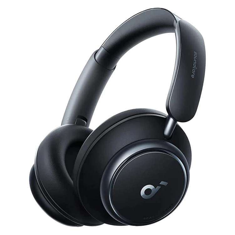 هدفون بلوتوثی انکر Soundcore Space Q45 مدل A3040 با طراحی دورگوشی، بدنه مشکی، قابلیت حذف نویز فعال و بالشتکهای نرم