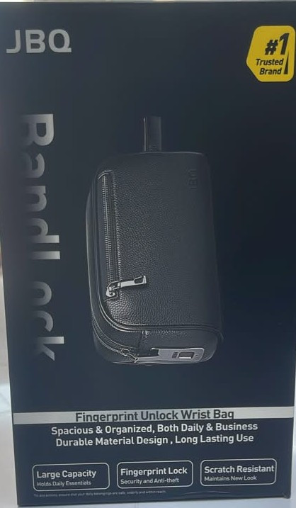جعبه اورجینال کیف مچی مشکی JBQ مدل Randlock با قفل اثر انگشتی، ظرفیت بالا، طراحی مقاوم در برابر خراش و مناسب استفاده روزمره و اداری