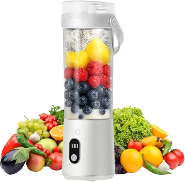 مخلوط کن شارژی قابل حمل JBQ مدل Shield Blend ظرفیت ۶۰۰ میلیلیتر با طراحی مدرن، بدنه سبک و تیغههای استیل