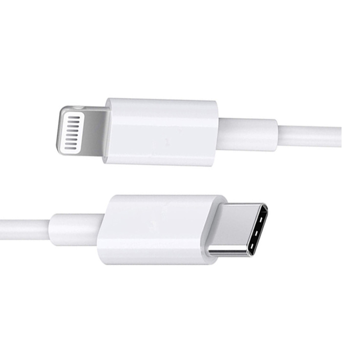 کابل شارژ اصلی اپل USB‑C به Lightning یکمتری با رنگ سفید، مناسب آیفون ۱۳ پرو مکس