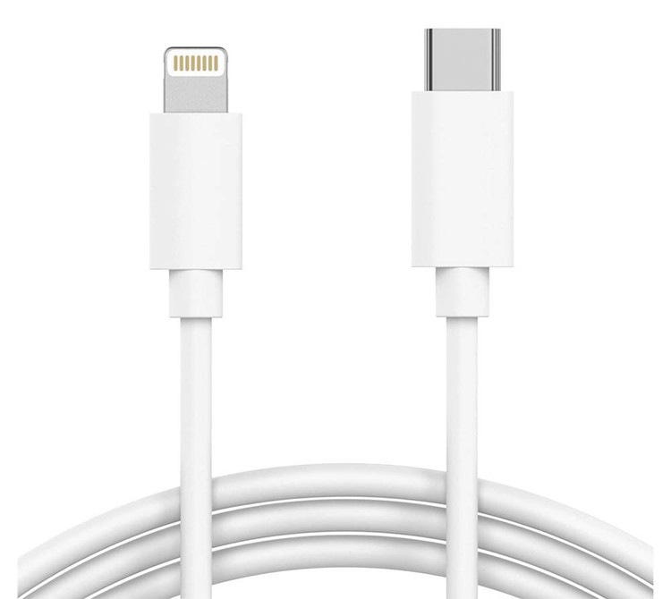 کابل شارژ اصلی اپل USB‑C به Lightning یکمتری با رنگ سفید، مناسب آیفون ۱۳ پرو مکس