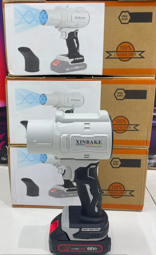 جت فن دمنده XINBAKE Violent Blow Dryer 68VF به همراه باتری، نازلها، کابل شارژ و متعلقات داخل جعبه اصلی
