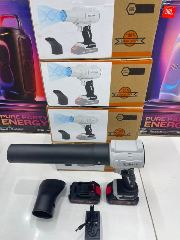 جت فن دمنده XINBAKE Violent Blow Dryer 68VF به همراه باتری، نازلها، کابل شارژ و متعلقات داخل جعبه اصلی