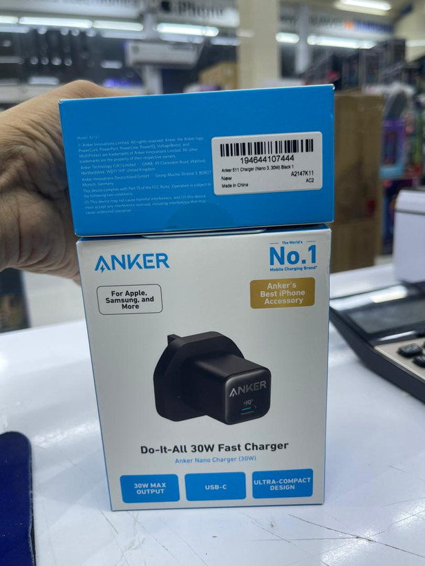 شارژر انکر 511 Nano 3 با طراحی کارتون - شارژر کوچک ۳۰ وات Anker A2147