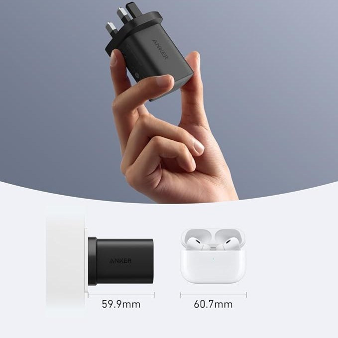 Anker Nano 100W Charger size comparison - نمایش اندازه کوچک و قابل حمل شارژر انکر ۱۰۰ وات نسبت به شارژرهای لپتاپ معمولی