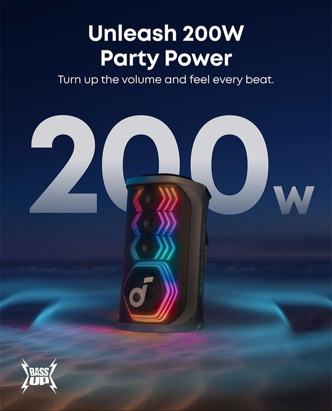 اسپیکر بلوتوثی Anker Soundcore Rave 3S با تأکید بر توان صوتی ۲۰۰ وات