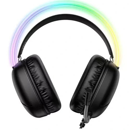 هدست گیمینگ باسیم اونیکوما X33 مشکی با نورپردازی RGB، میکروفون چرخشی و بالشتکهای نرم اور-ایر