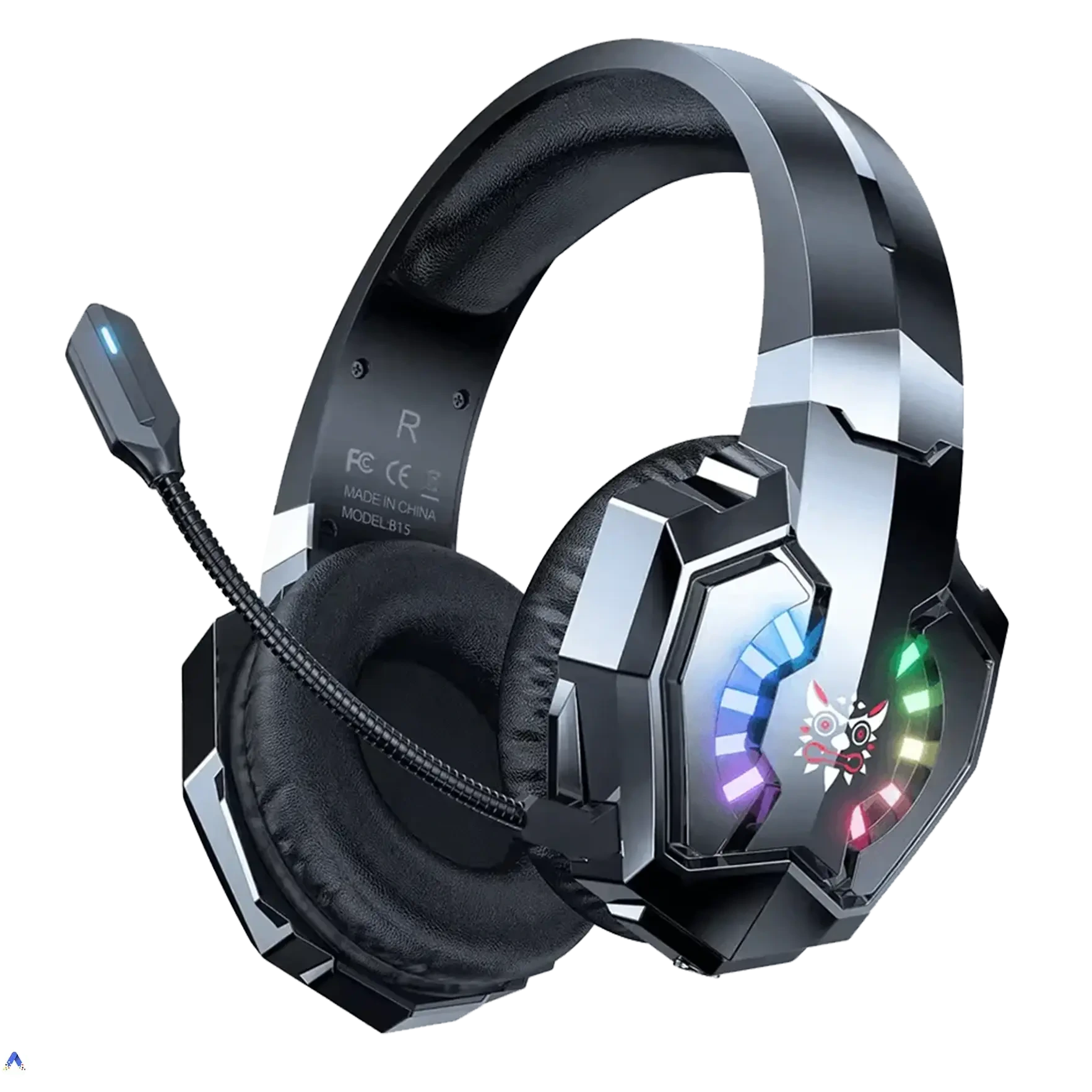 هدست گیمینگ اونیکوما B15 مشکی با نورپردازی RGB، میکروفون جداشونده و طراحی اور-ایر