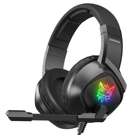 هدست گیمینگ باسیم اونیکوما K19 مشکی با نورپردازی RGB، میکروفون قابل تنظیم و بالشتک‌های نرم اور-ایر