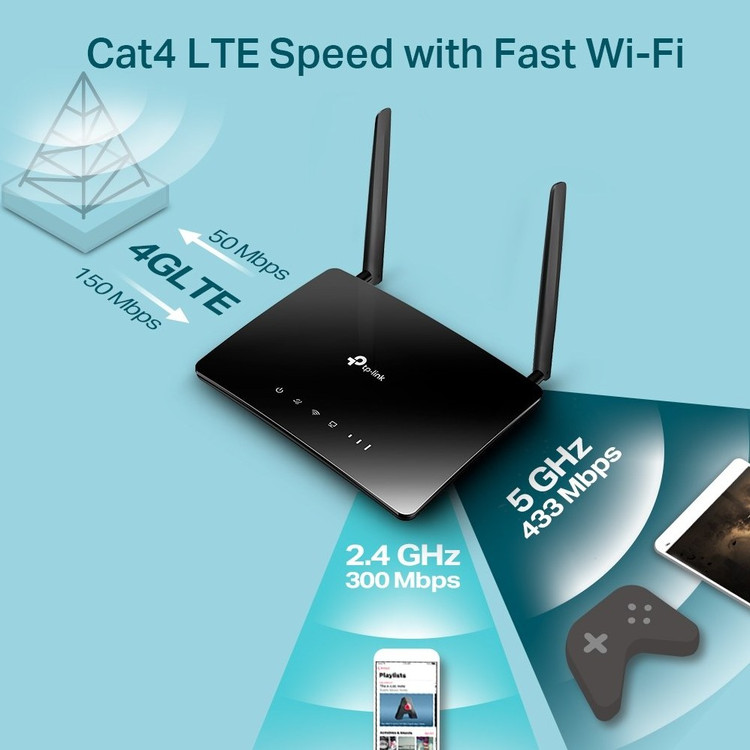 مودم روتر ۴G LTE بیسیم دو باند تی پی-لینک مدل Archer MR202
