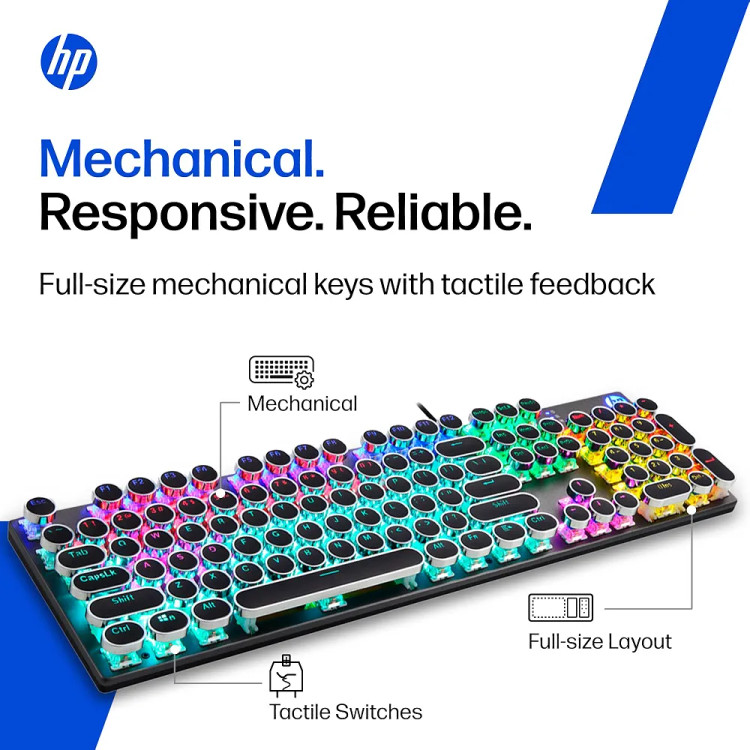 کیبورد گیمینگ hp مدل GK400Y با سیم مکانیکال